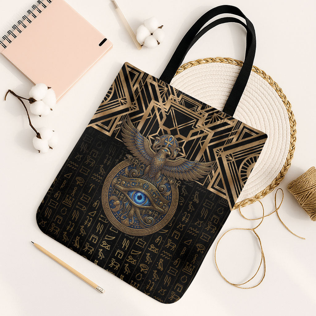 Egypt Eye of Horus Tote Bag Hieroglyphics Patterns Retro Style