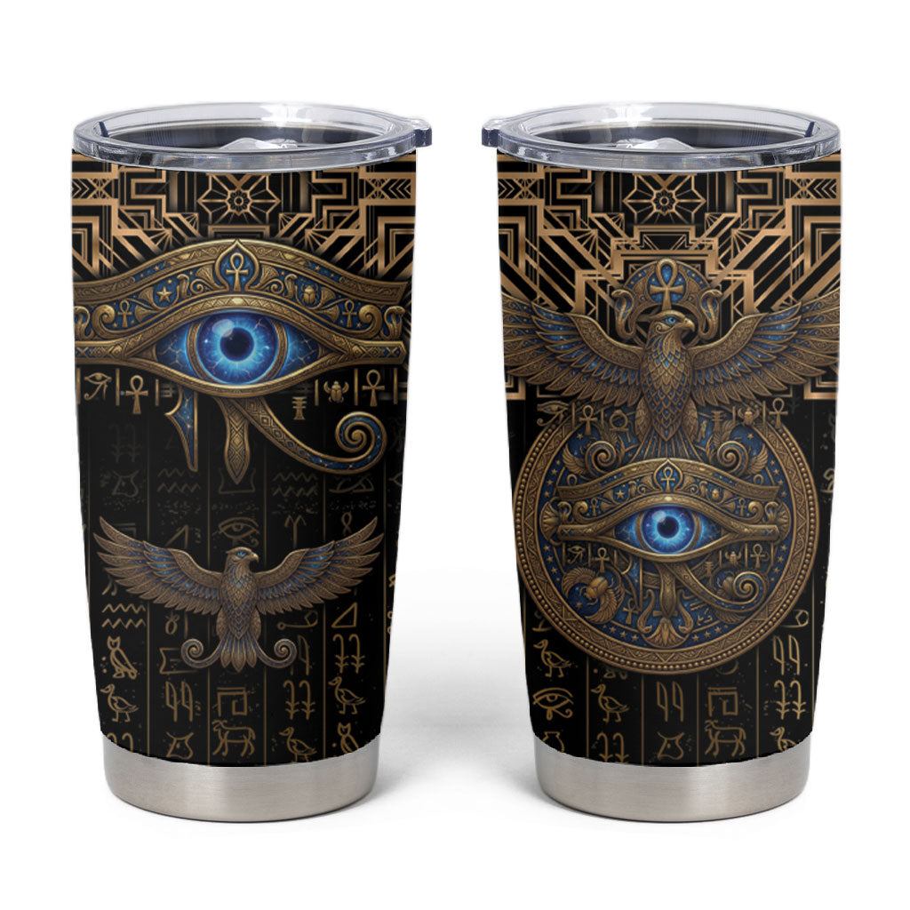 Egypt Eye of Horus Tumbler Cup Hieroglyphics Patterns Retro Style