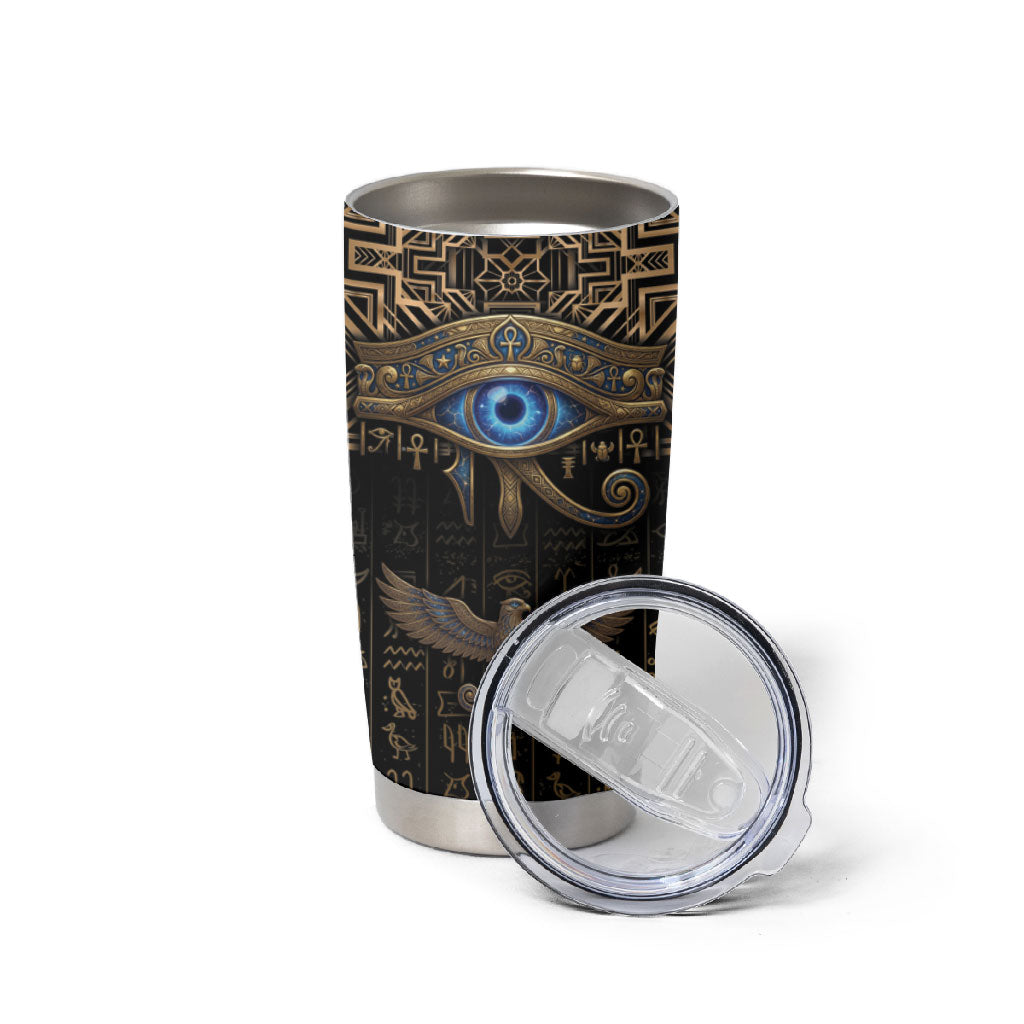 Egypt Eye of Horus Tumbler Cup Hieroglyphics Patterns Retro Style