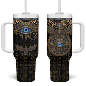 Egypt Eye of Horus Tumbler With Handle Hieroglyphics Patterns Retro Style