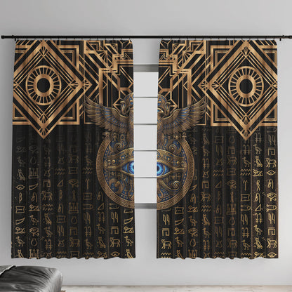 Egypt Eye of Horus Window Curtain Hieroglyphics Patterns Retro Style