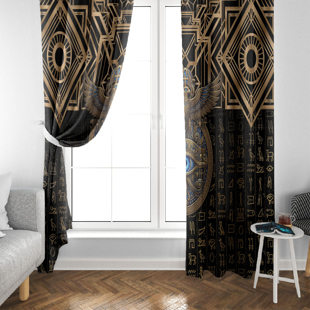 Egypt Eye of Horus Window Curtain Hieroglyphics Patterns Retro Style