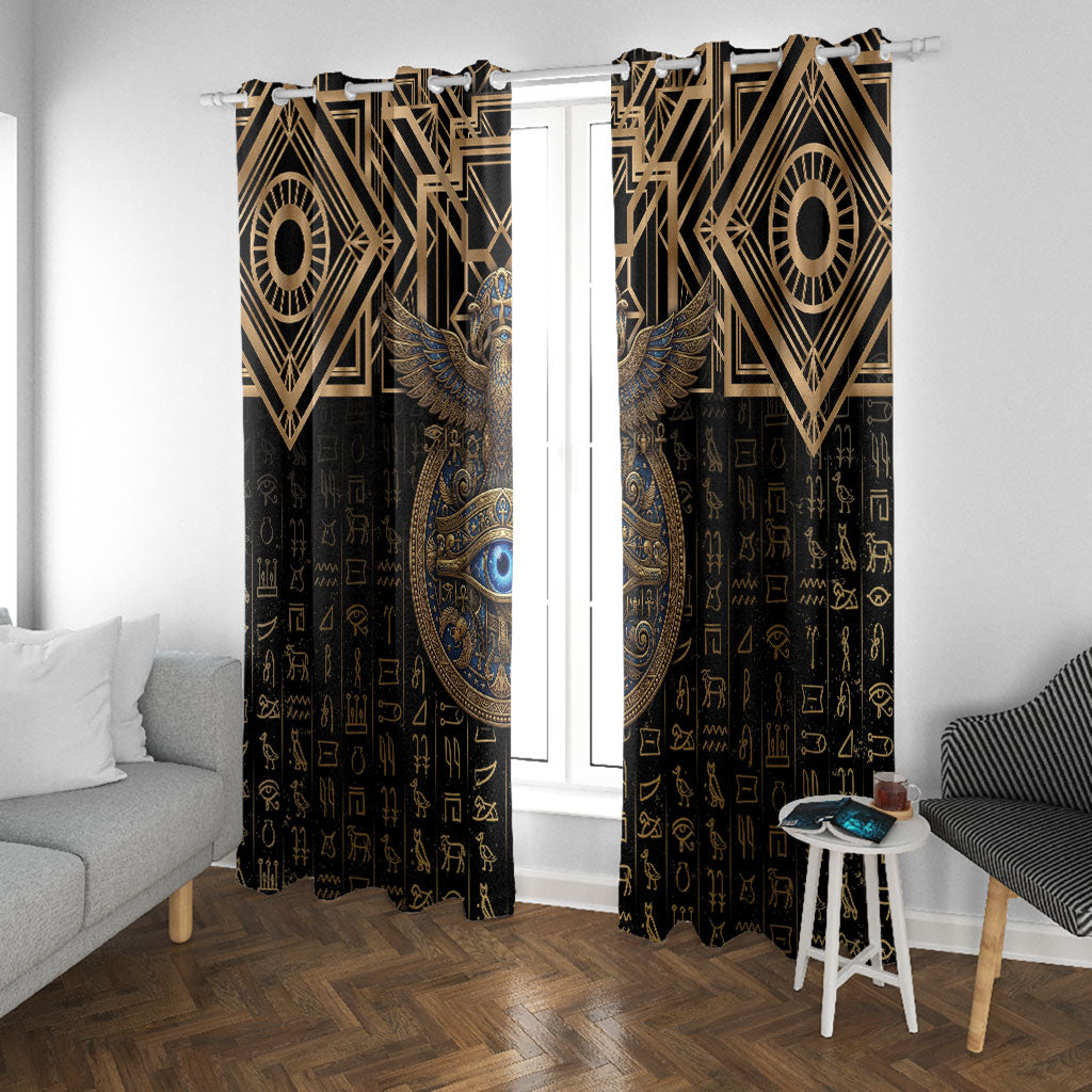 Egypt Eye of Horus Window Curtain Hieroglyphics Patterns Retro Style