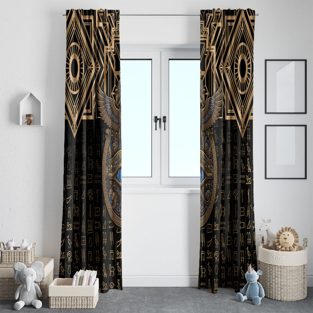 Egypt Eye of Horus Window Curtain Hieroglyphics Patterns Retro Style