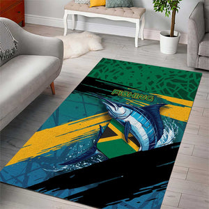 Afro-Jamaicans Fishing Area Rug Blue Marlin Fish