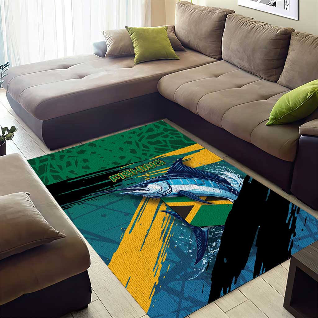 Afro-Jamaicans Fishing Area Rug Blue Marlin Fish