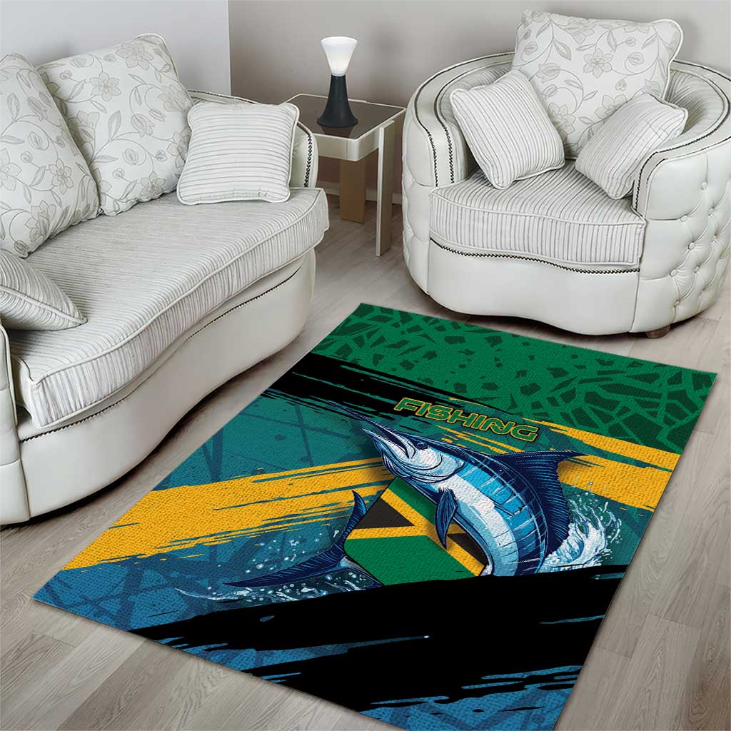 Afro-Jamaicans Fishing Area Rug Blue Marlin Fish