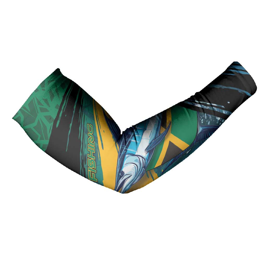 Personalized Afro-Jamaicans Fishing Arm Sleeves Blue Marlin Fish