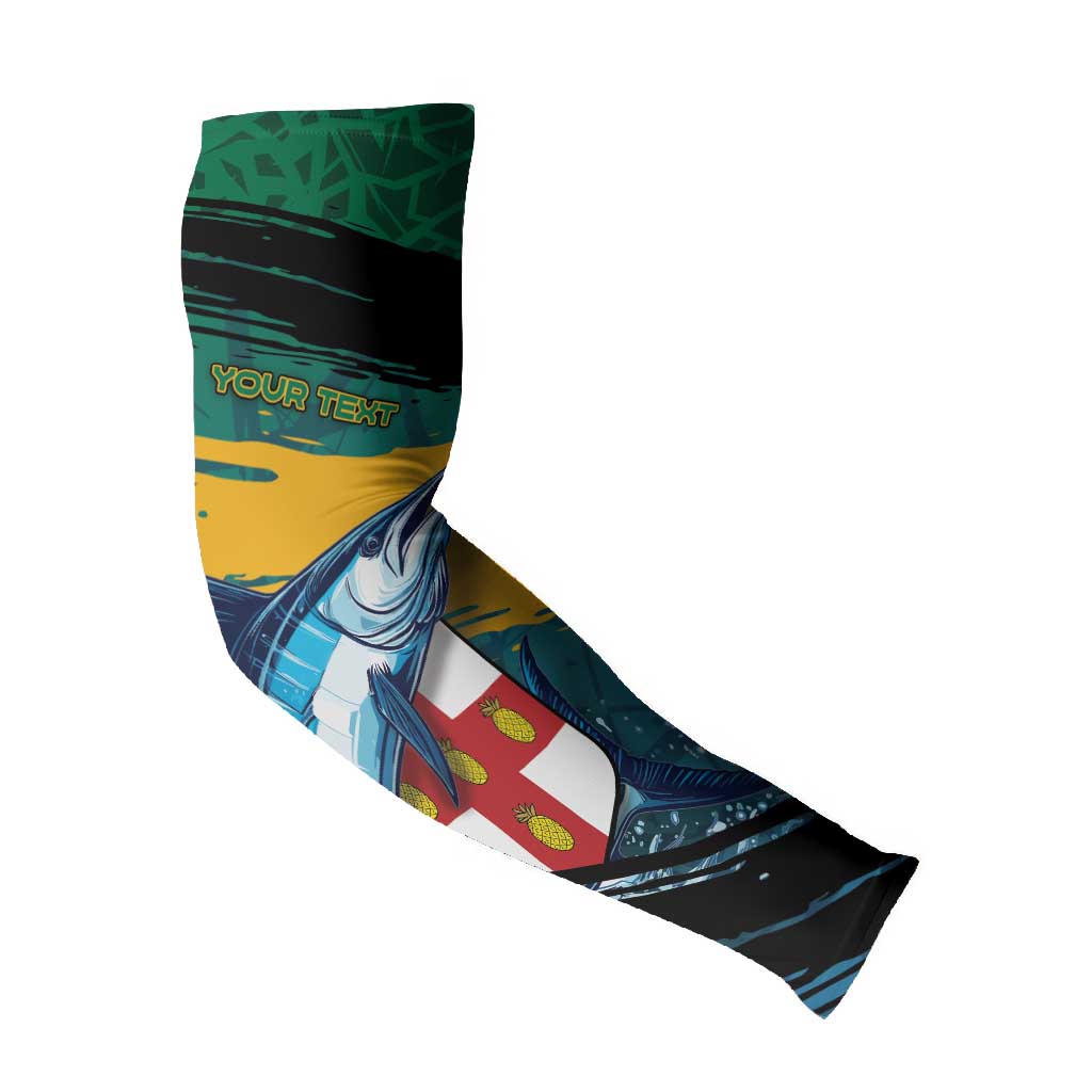 Personalized Afro-Jamaicans Fishing Arm Sleeves Blue Marlin Fish