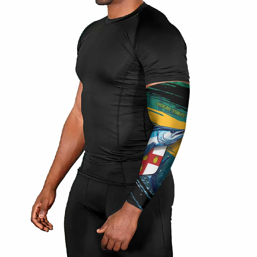 Personalized Afro-Jamaicans Fishing Arm Sleeves Blue Marlin Fish
