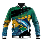 Personalized Afro-Jamaicans Fishing Baseball Jacket Blue Marlin Fish