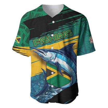 Personalized Afro-Jamaicans Fishing Baseball Jersey Blue Marlin Fish
