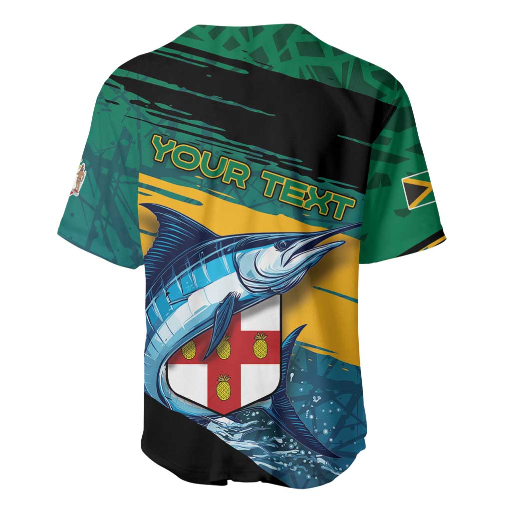 Personalized Afro-Jamaicans Fishing Baseball Jersey Blue Marlin Fish