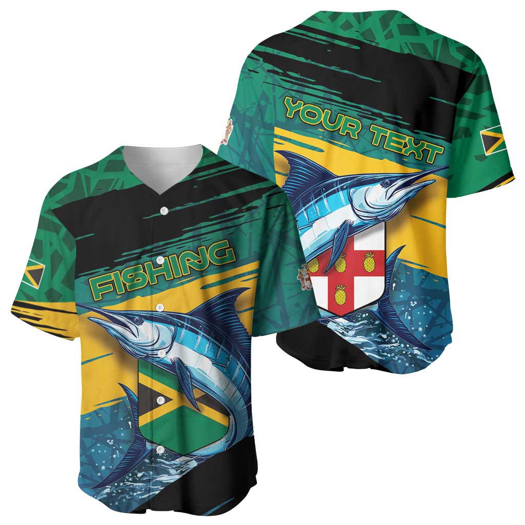 Personalized Afro-Jamaicans Fishing Baseball Jersey Blue Marlin Fish