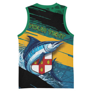 Personalized Afro-Jamaicans Fishing Basketball Jersey Blue Marlin Fish