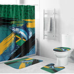 Afro-Jamaicans Fishing Bathroom Set Blue Marlin Fish