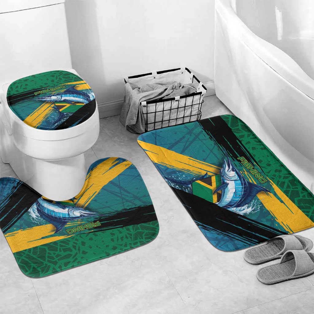 Afro-Jamaicans Fishing Bathroom Set Blue Marlin Fish