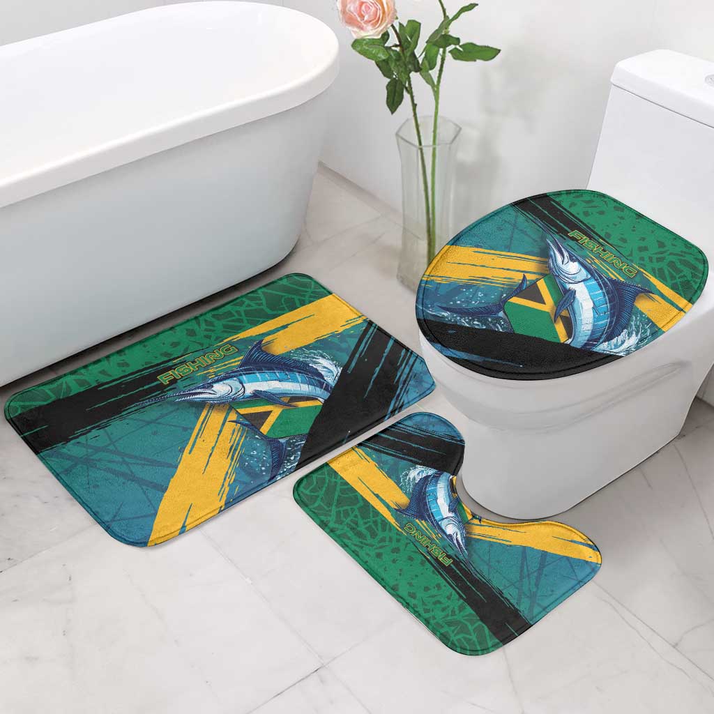Afro-Jamaicans Fishing Bathroom Set Blue Marlin Fish