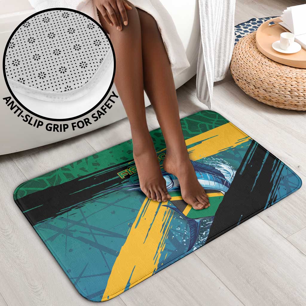 Afro-Jamaicans Fishing Bathroom Set Blue Marlin Fish