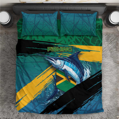 Afro-Jamaicans Fishing Bedding Set Blue Marlin Fish