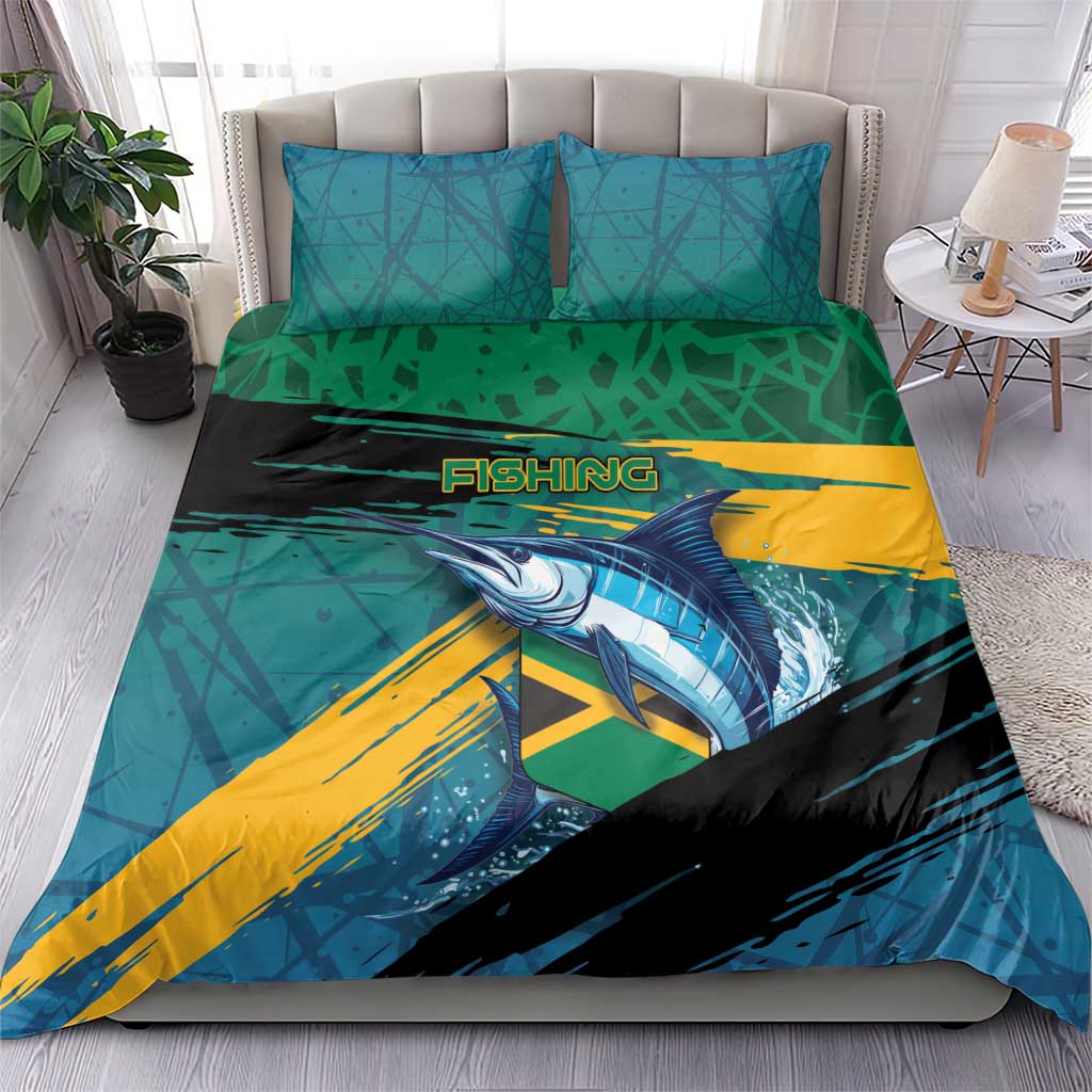 Afro-Jamaicans Fishing Bedding Set Blue Marlin Fish
