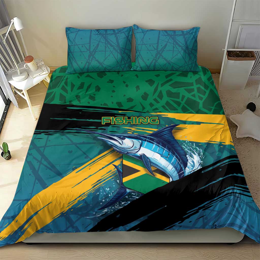 Afro-Jamaicans Fishing Bedding Set Blue Marlin Fish