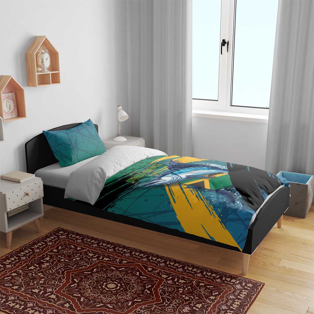 Afro-Jamaicans Fishing Bedding Set Blue Marlin Fish