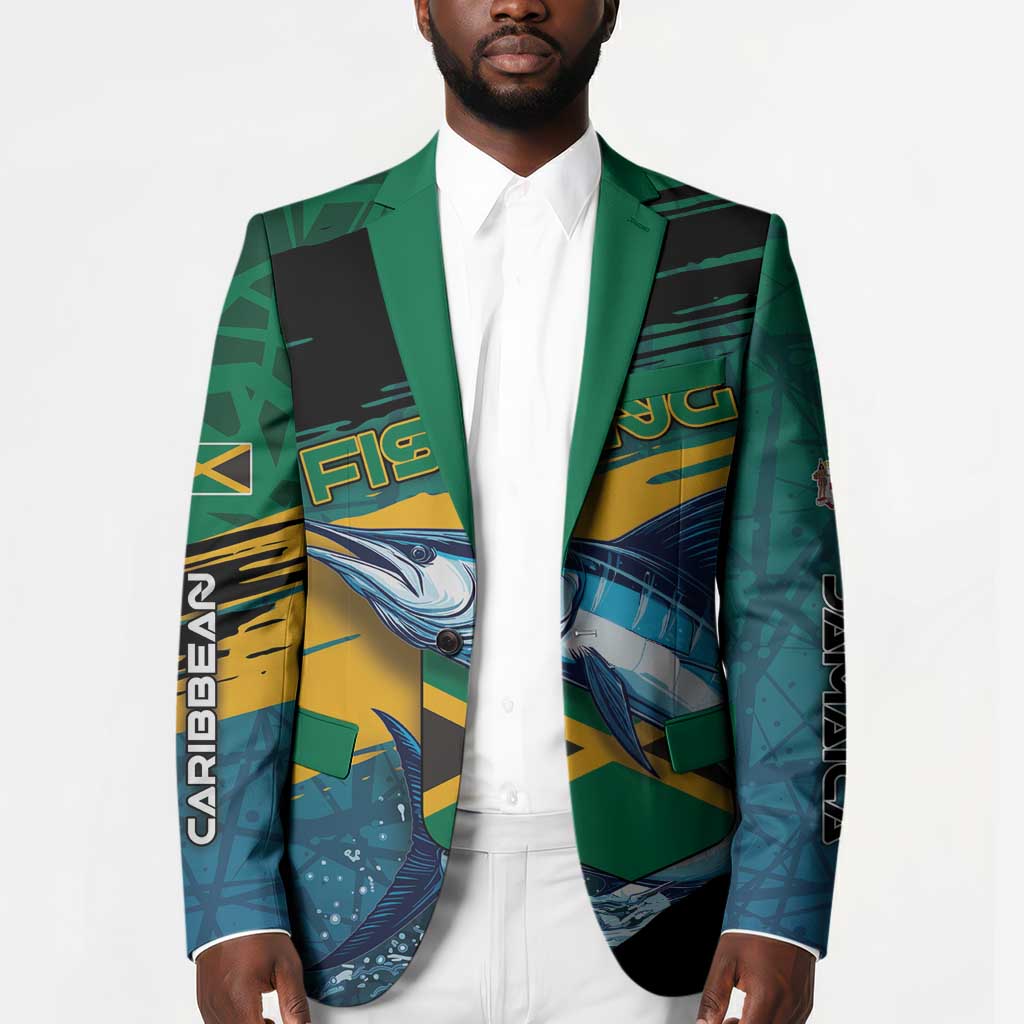 Personalized Afro-Jamaicans Fishing Blazer Blue Marlin Fish