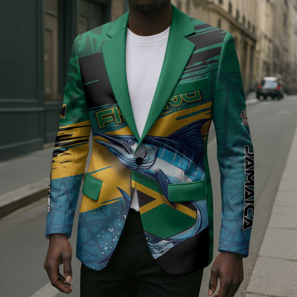 Personalized Afro-Jamaicans Fishing Blazer Blue Marlin Fish