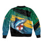 Personalized Afro-Jamaicans Fishing Bomber Jacket Blue Marlin Fish