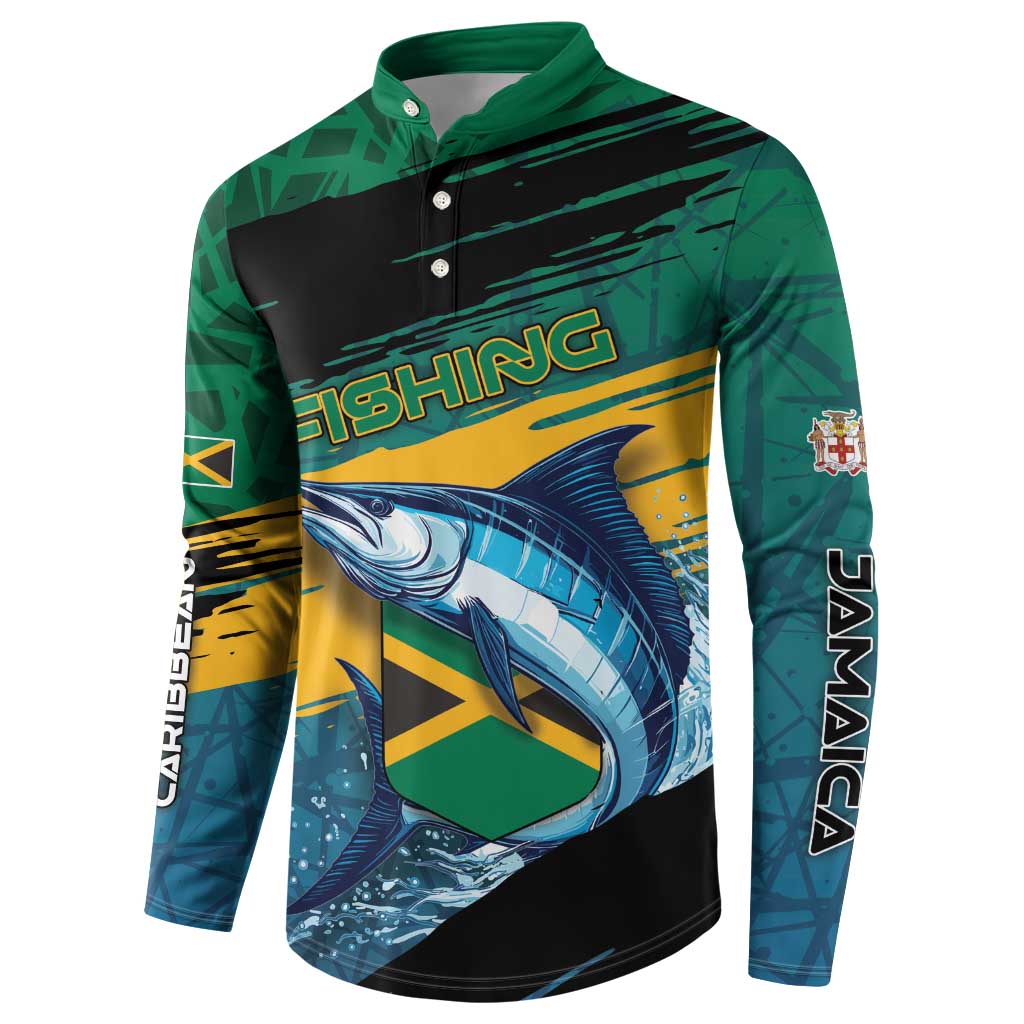 Personalized Afro-Jamaicans Fishing Button Sweatshirt Blue Marlin Fish