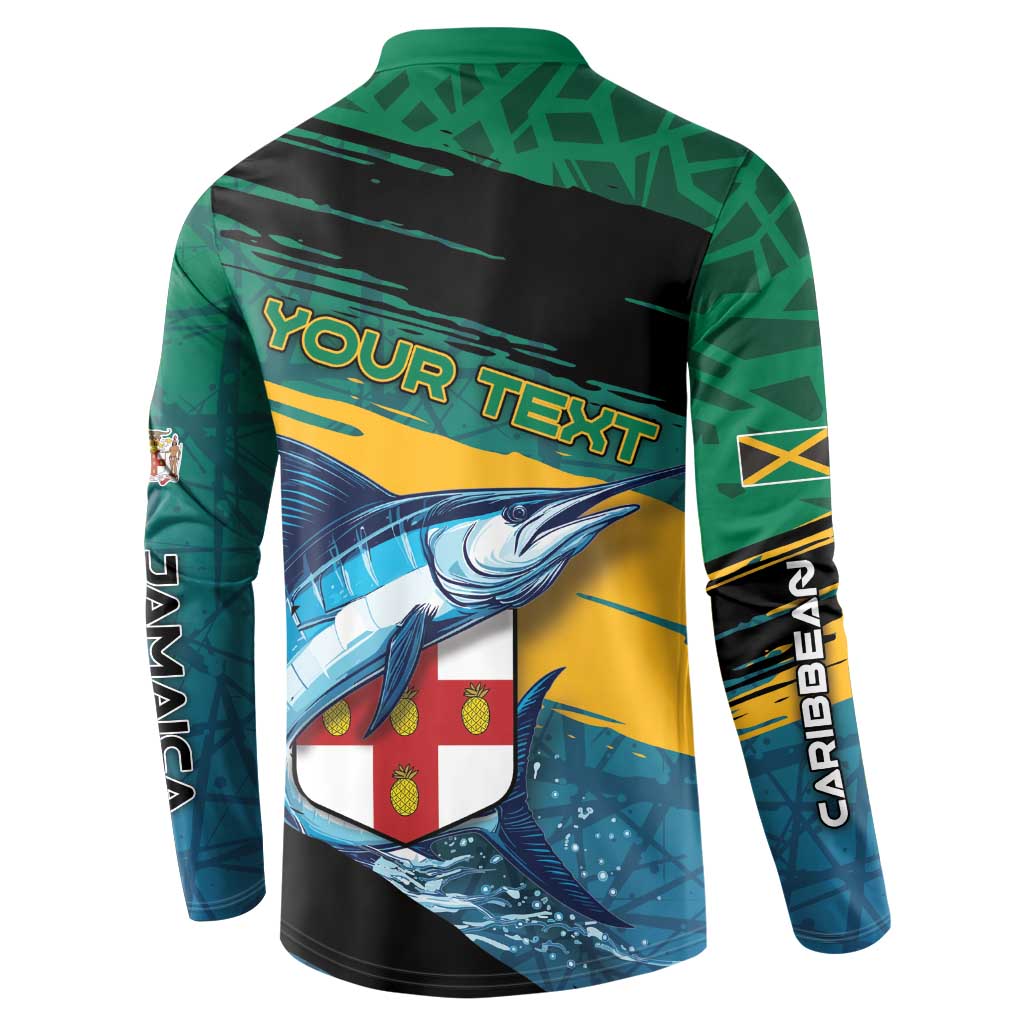 Personalized Afro-Jamaicans Fishing Button Sweatshirt Blue Marlin Fish