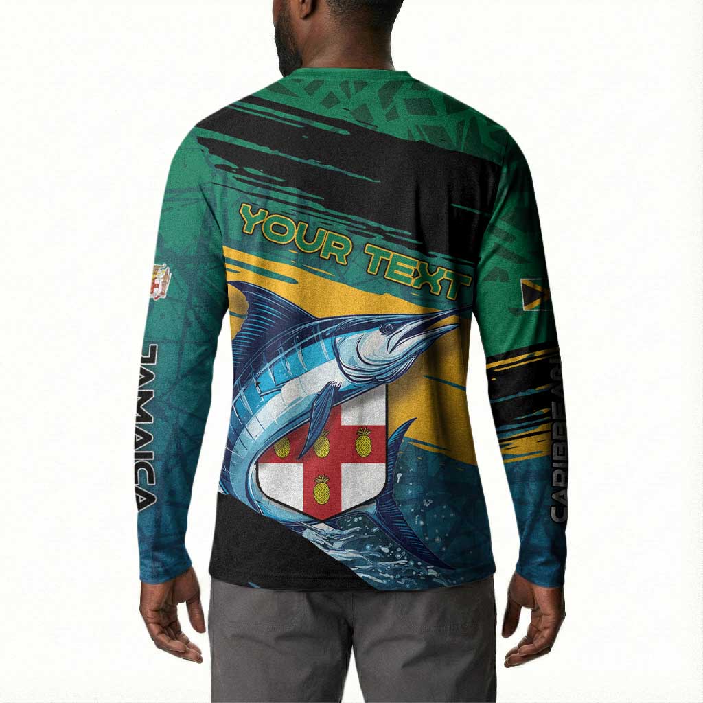 Personalized Afro-Jamaicans Fishing Button Sweatshirt Blue Marlin Fish