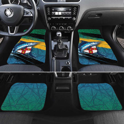 Personalized Afro-Jamaicans Fishing Car Mats Blue Marlin Fish