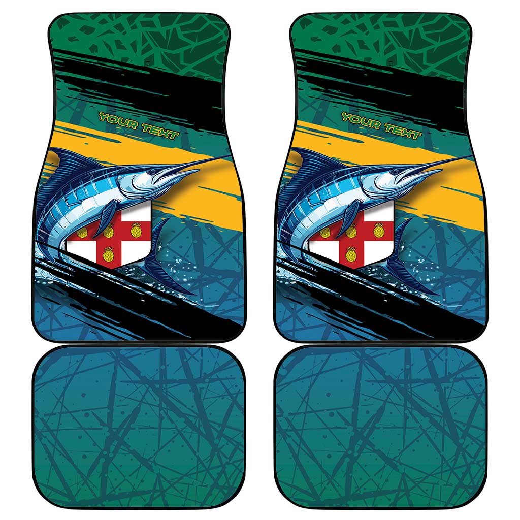 Personalized Afro-Jamaicans Fishing Car Mats Blue Marlin Fish