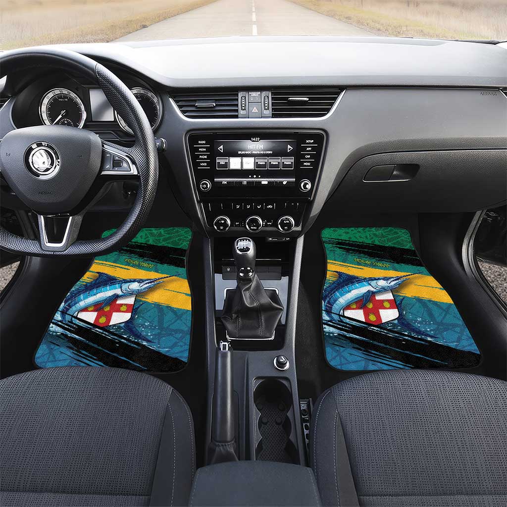 Personalized Afro-Jamaicans Fishing Car Mats Blue Marlin Fish