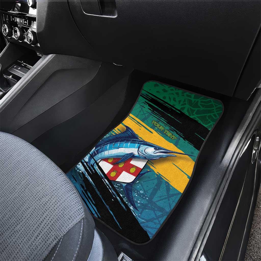 Personalized Afro-Jamaicans Fishing Car Mats Blue Marlin Fish