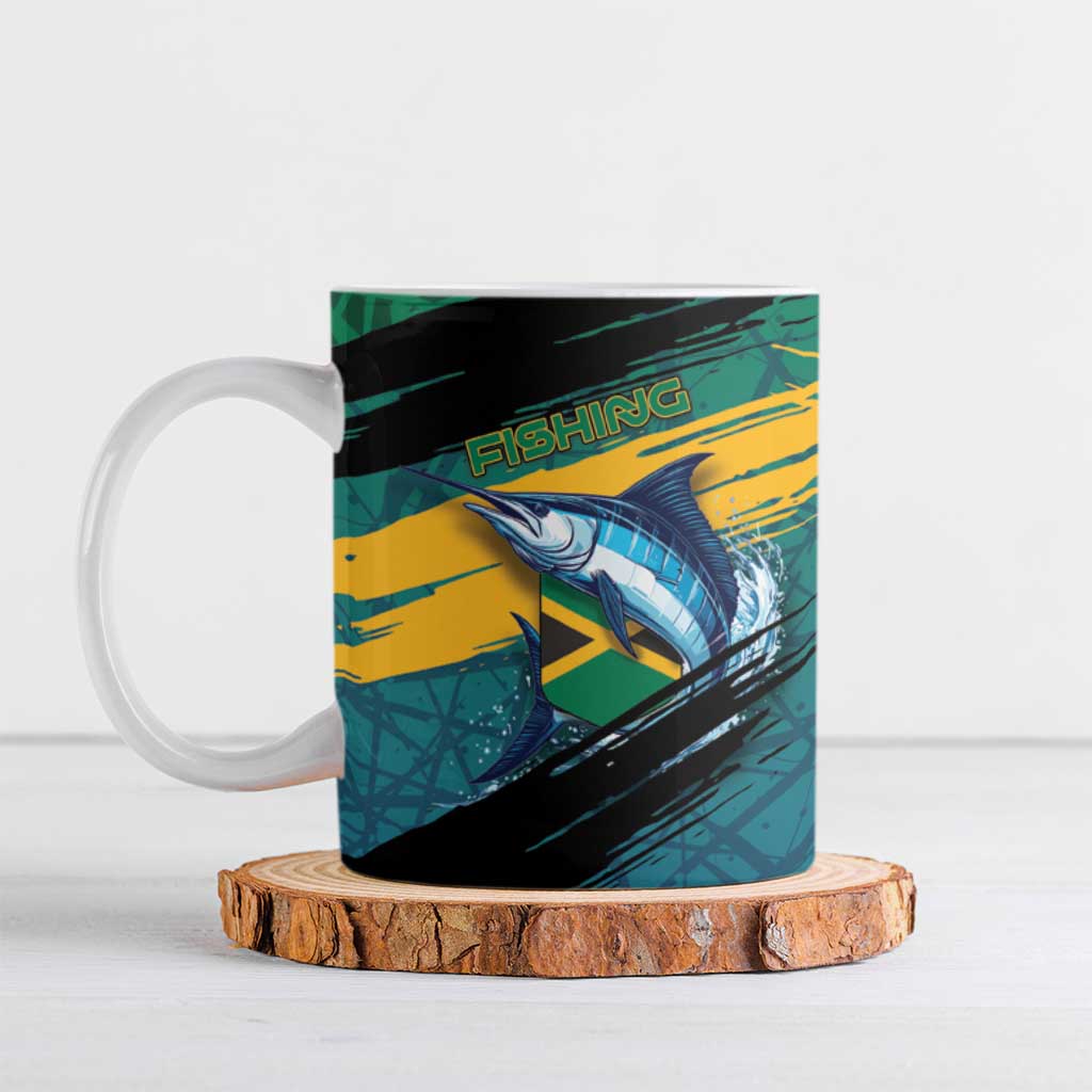 Personalized Afro-Jamaicans Fishing Ceramic Mug Blue Marlin Fish