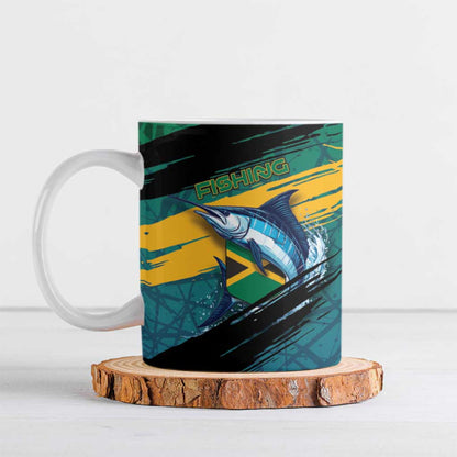 Personalized Afro-Jamaicans Fishing Ceramic Mug Blue Marlin Fish