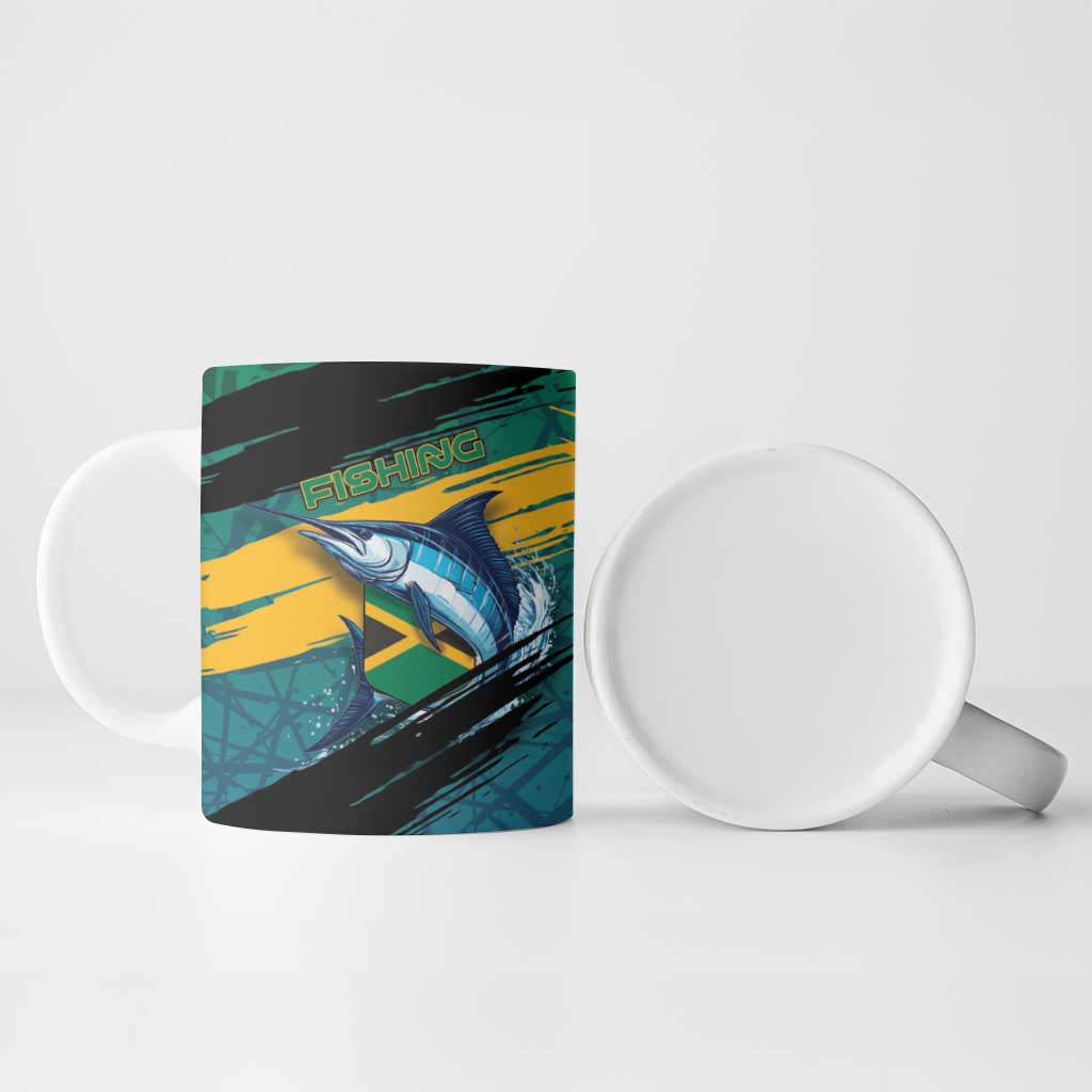 Personalized Afro-Jamaicans Fishing Ceramic Mug Blue Marlin Fish