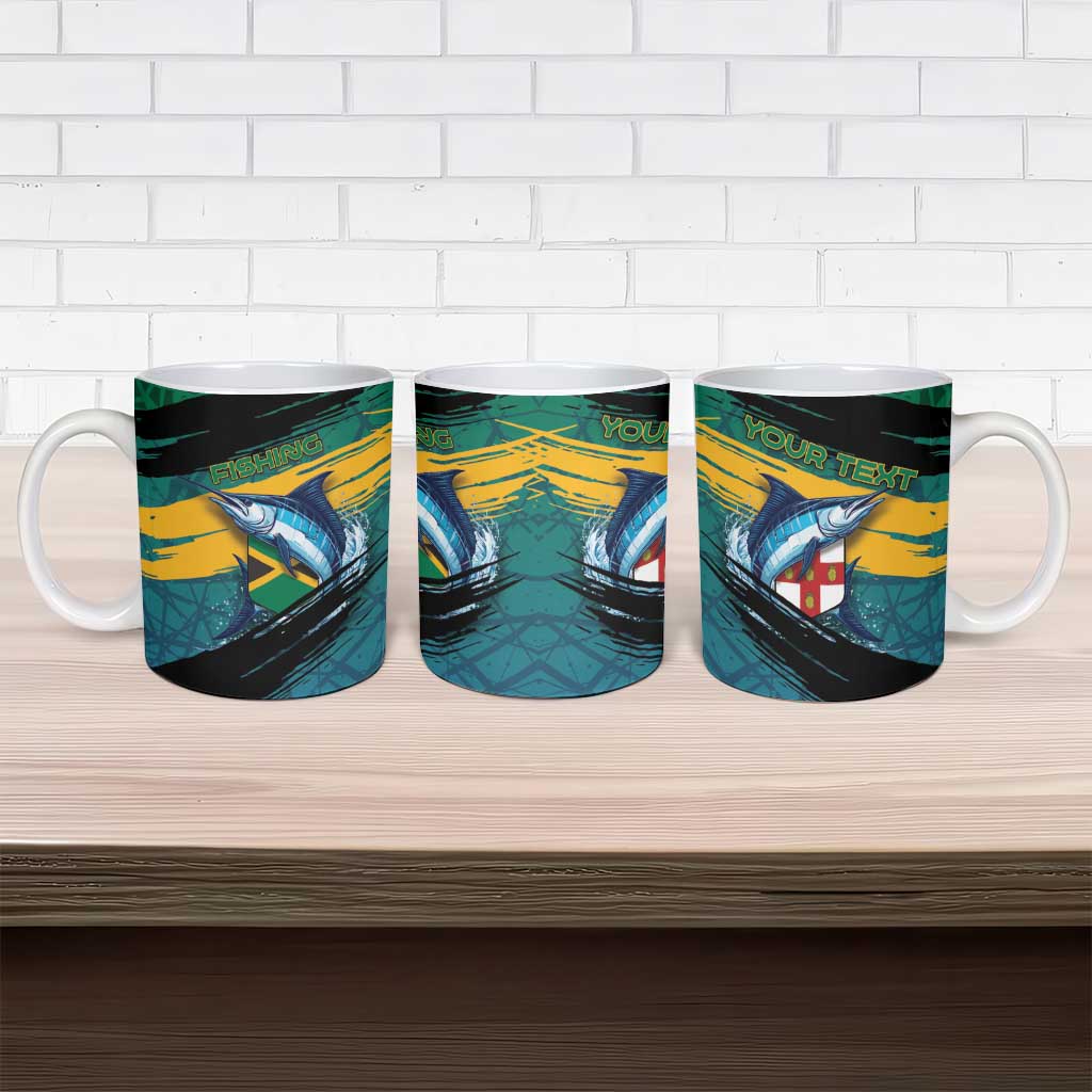 Personalized Afro-Jamaicans Fishing Ceramic Mug Blue Marlin Fish