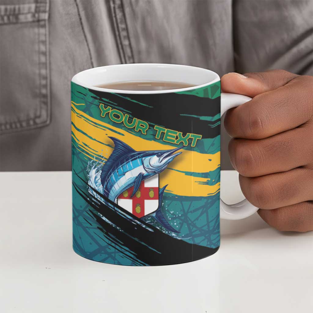 Personalized Afro-Jamaicans Fishing Ceramic Mug Blue Marlin Fish