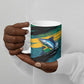 Personalized Afro-Jamaicans Fishing Ceramic Mug Blue Marlin Fish
