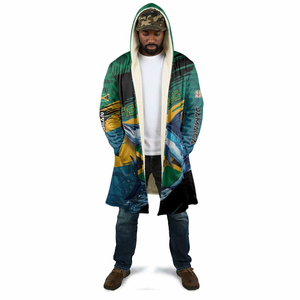Personalized Afro-Jamaicans Fishing Cloak Blue Marlin Fish