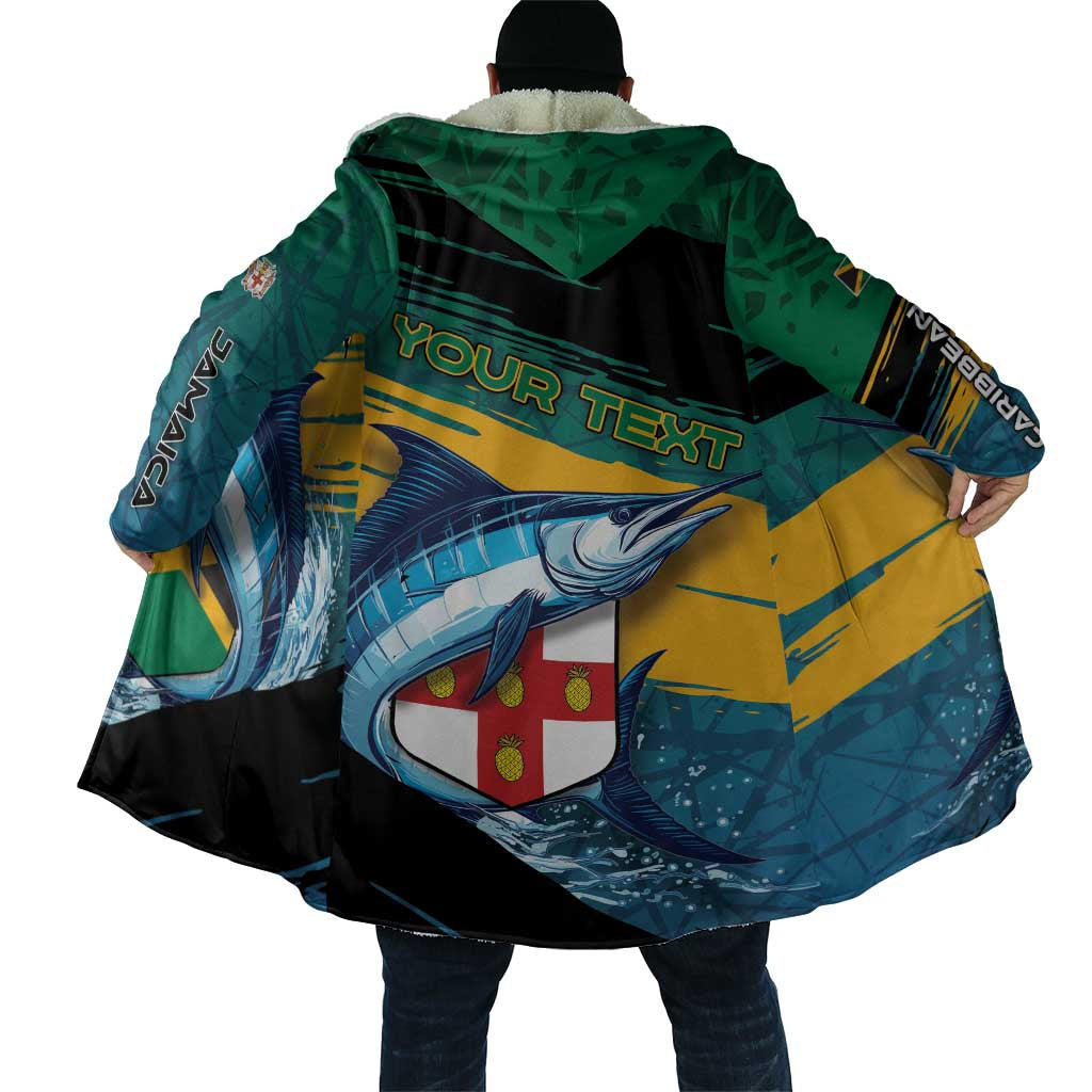 Personalized Afro-Jamaicans Fishing Cloak Blue Marlin Fish