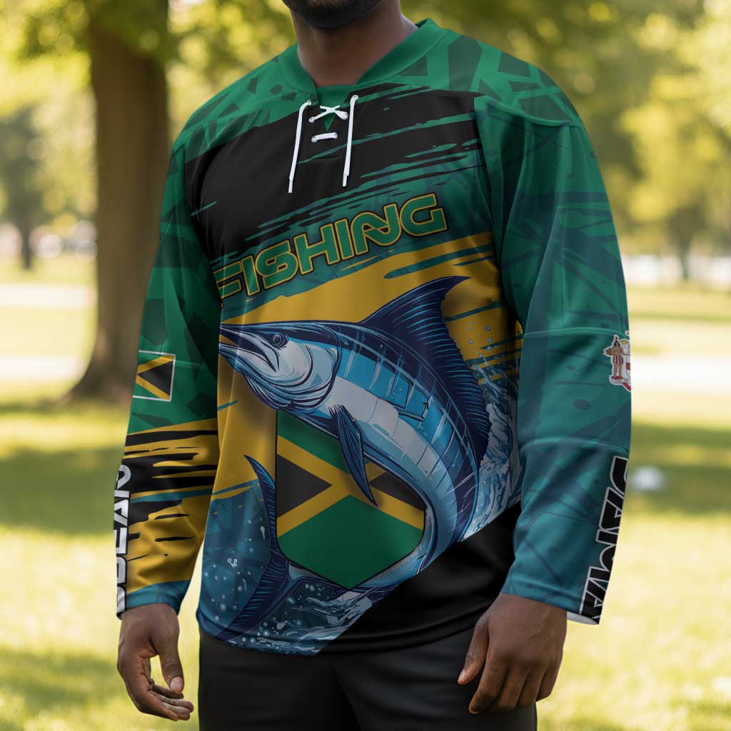 Personalized Afro-Jamaicans Fishing Hockey Jersey Blue Marlin Fish