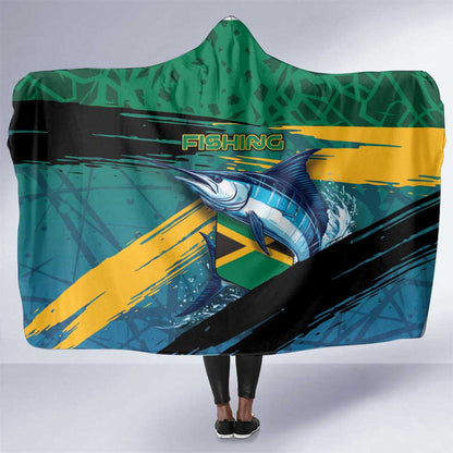 Afro-Jamaicans Fishing Hooded Blanket Blue Marlin Fish