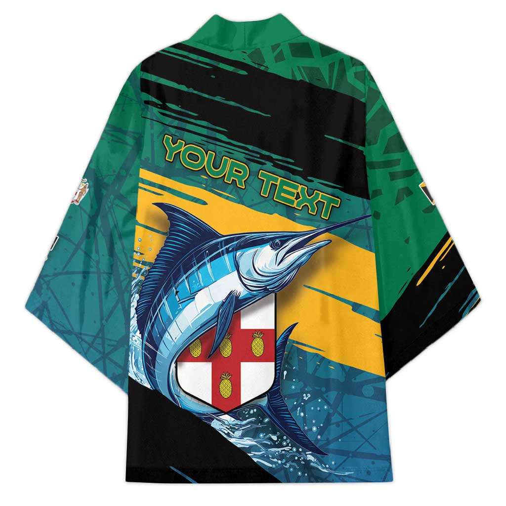 Personalized Afro-Jamaicans Fishing Kimono Blue Marlin Fish