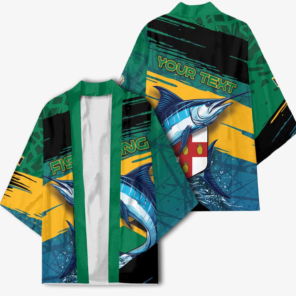 Personalized Afro-Jamaicans Fishing Kimono Blue Marlin Fish