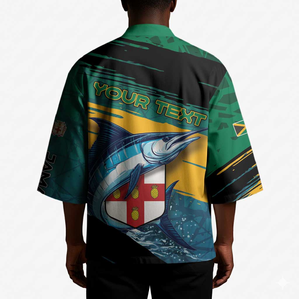 Personalized Afro-Jamaicans Fishing Kimono Blue Marlin Fish